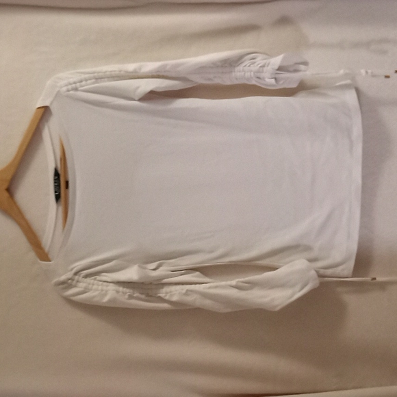 Lauren by Ralph Lauren Slim Fit 3/4 Sleeve White Shirt Small - Picture 2 of 8